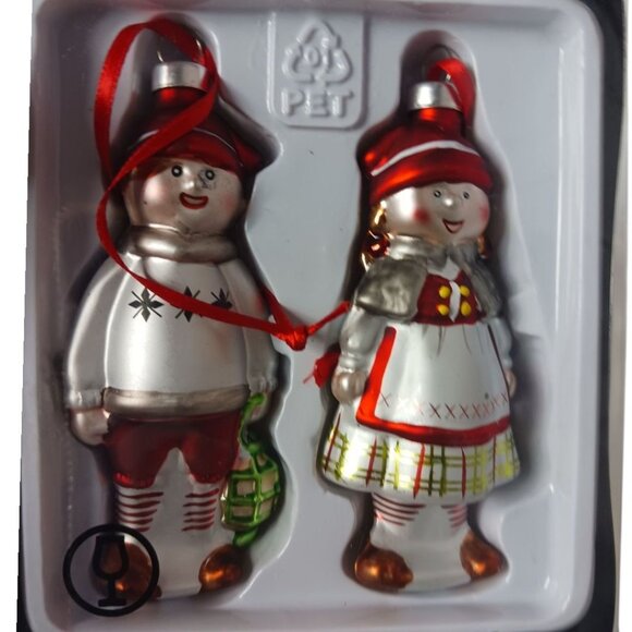 Ikea Glass Ornaments - Boy & Girl Design By Gunilla Byström - Picture 2 of 4